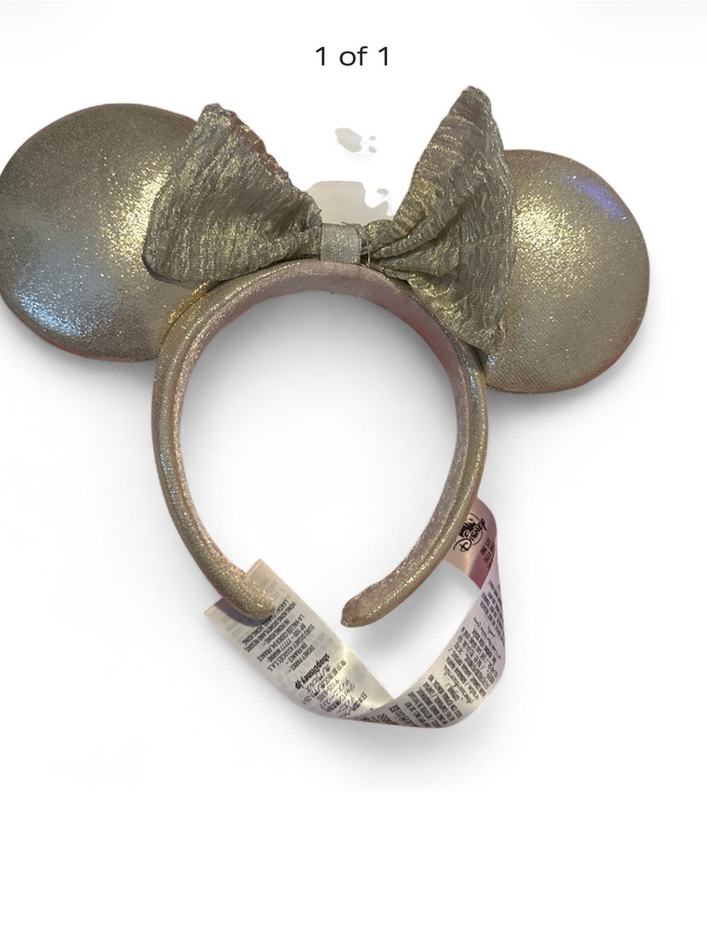 Disney Metallic Gold Minnie Mouse Ear Headband with Bow